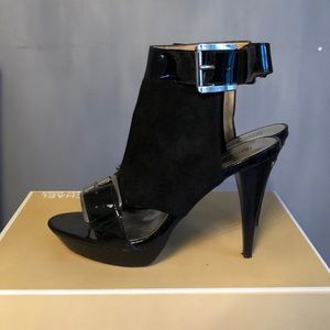 Michael Kors black open toe heels